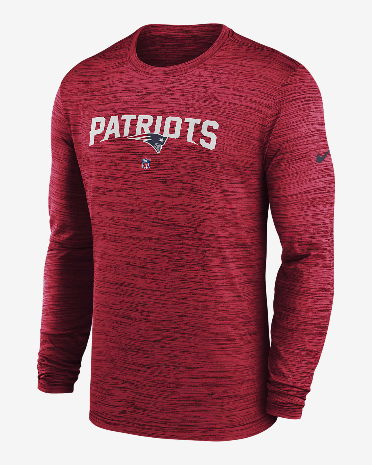 Nike Men's Dri-Fit Sideline Velocity (NFL New England Patriots) Long-Sleeve T-Shirt in Red, Size: Medium | 00KX65N8K-078