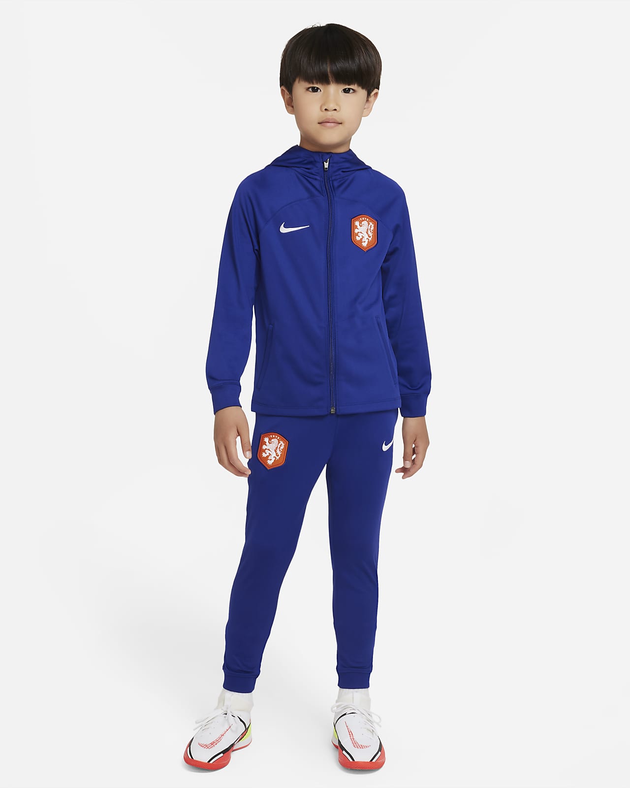 Netherlands Strike Younger Kids' Nike Dri-FIT Hooded Football Tracksuit