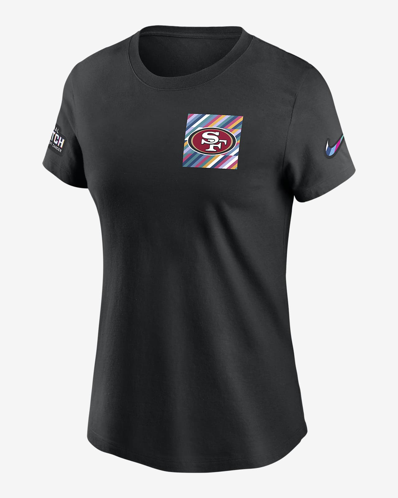 San Francisco 49ers Crucial Catch Sideline Nike Women's NFL T-Shirt in Black, Size: Xs | 24300AZUT-ARJ