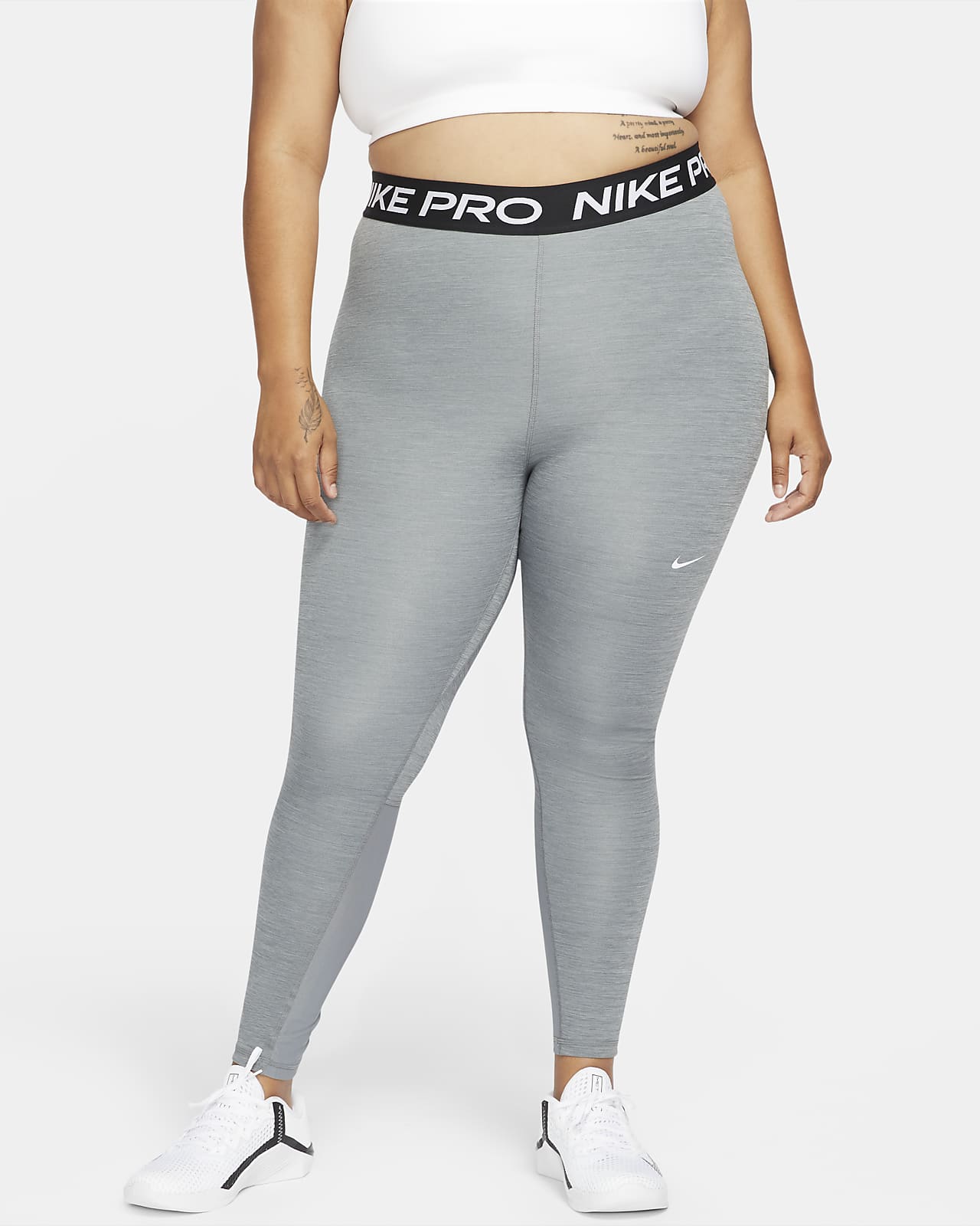 nike pro women's tights grey