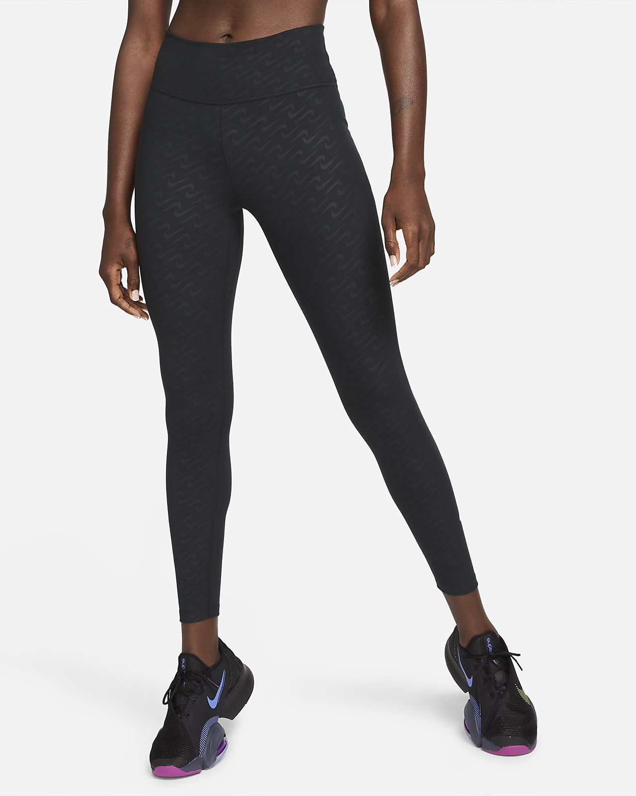 Nike Dri-FIT One Icon Clash Leggings de 7/8 de talle medio con estampado - Mujer