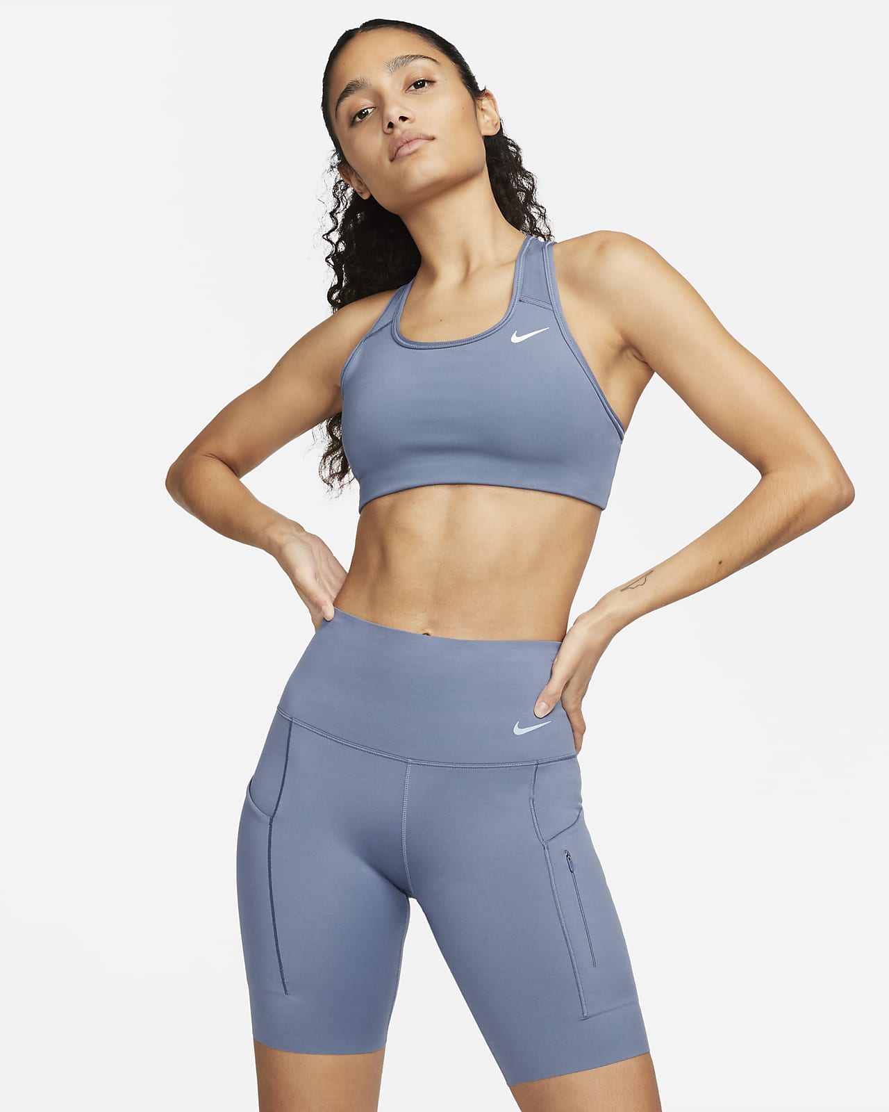 Nike Go Women's Firm-Support High-Waisted 8 Biker Shorts with Pockets.