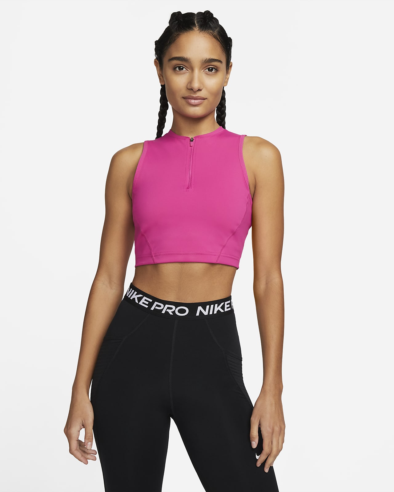 women's fleece cropped top nike pro