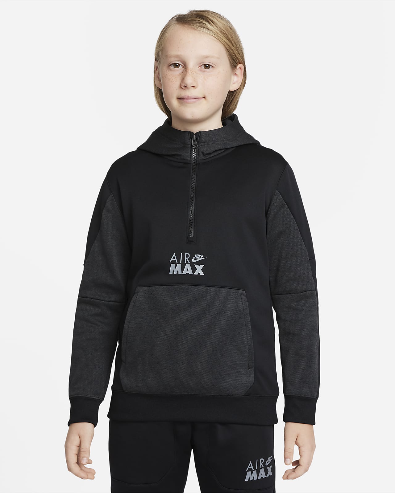 Nike Sportswear Air Max Therma-FIT Sudadera con capucha de tejido Fleece  con media cremallera - Niño. Nike ES