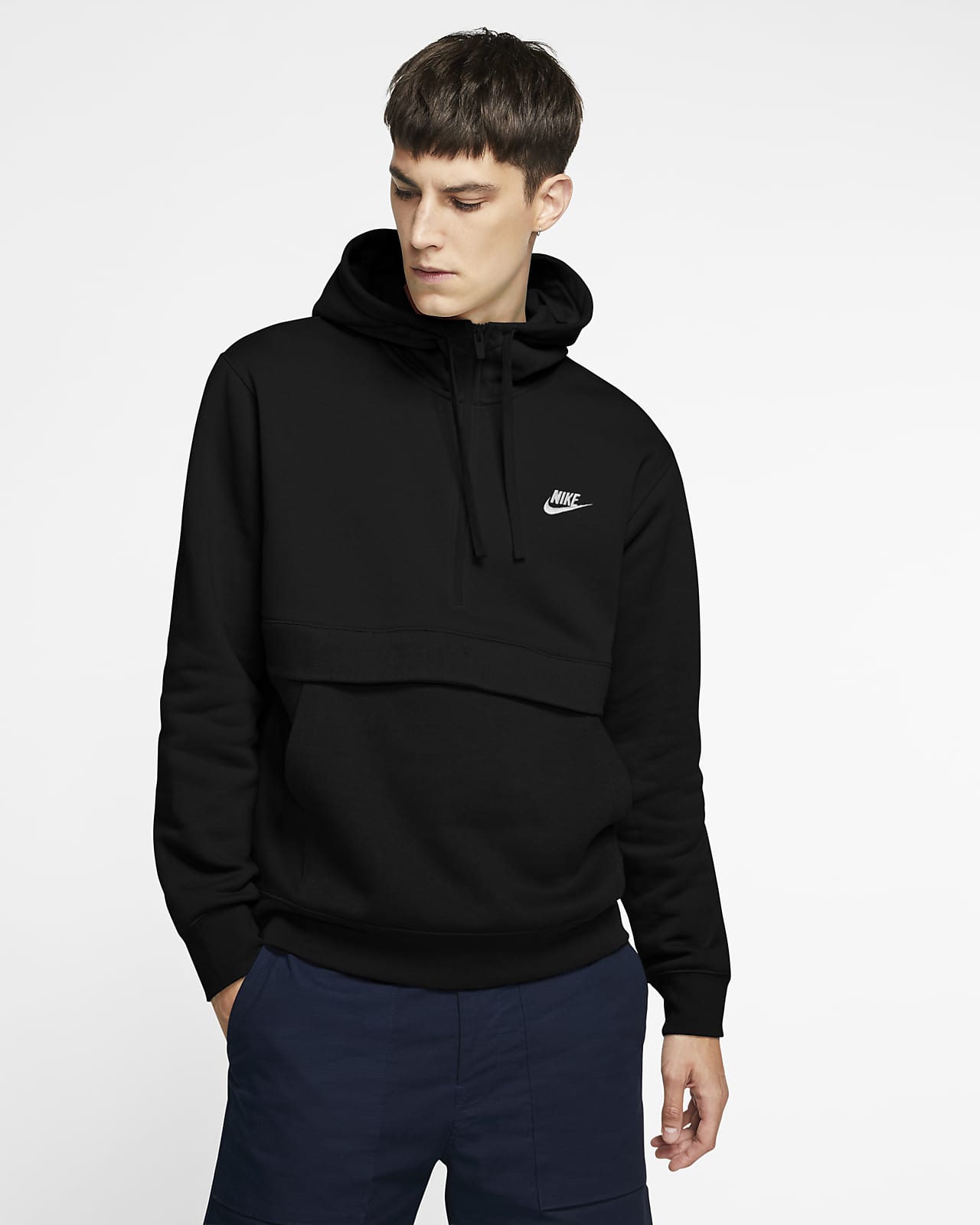 nike sportswear club fleece half zip hoodie