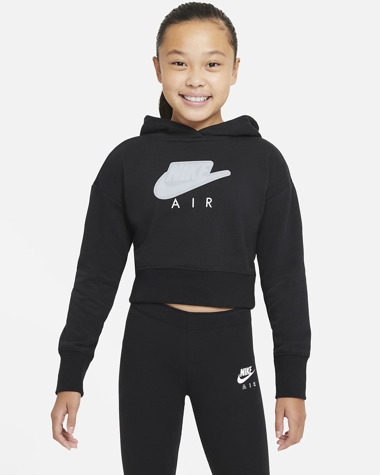 Nike Air Older Kids' (Girls') Cropped French Terry Hoodie