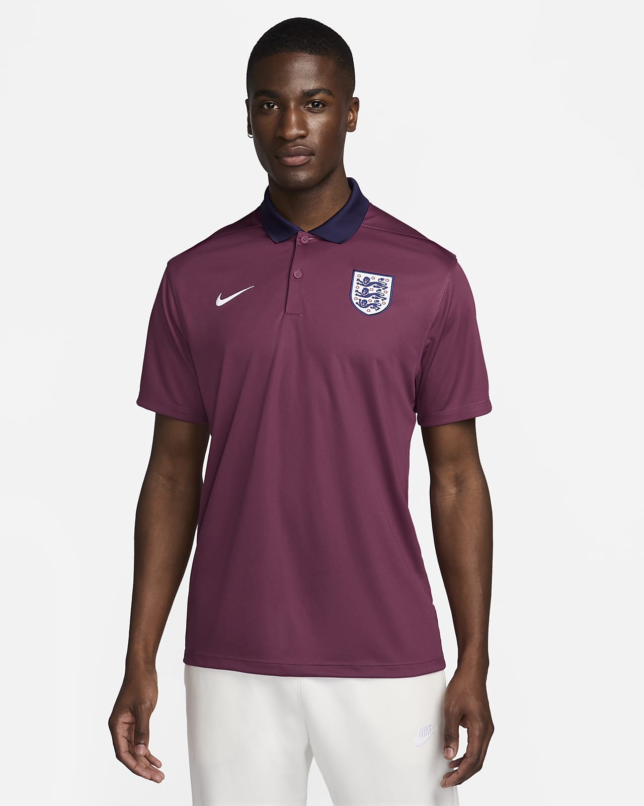 England Victory Nike Dri-FIT-fodboldpolotrøje til mænd