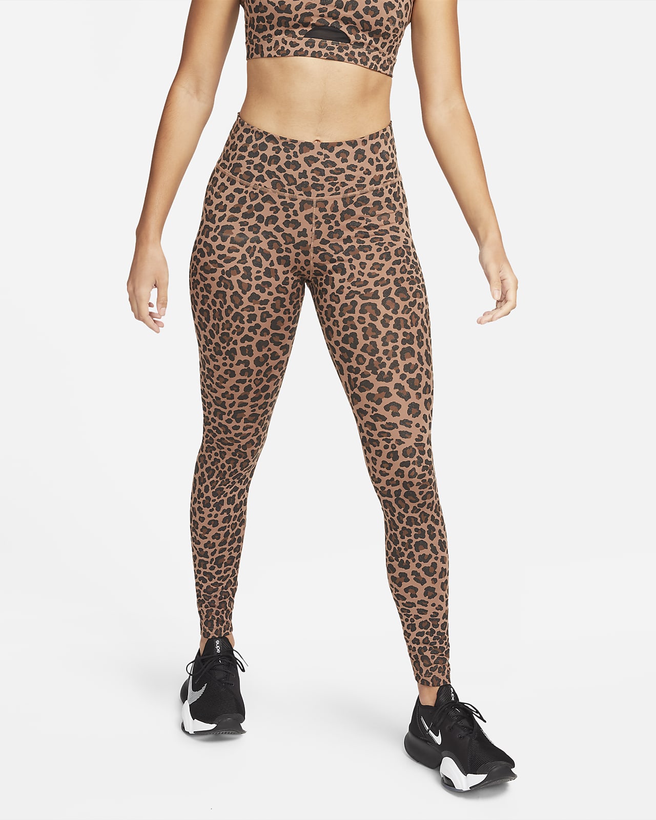 Nike Dri-FIT One-leggings med mellemhøj talje og print til kvinder 