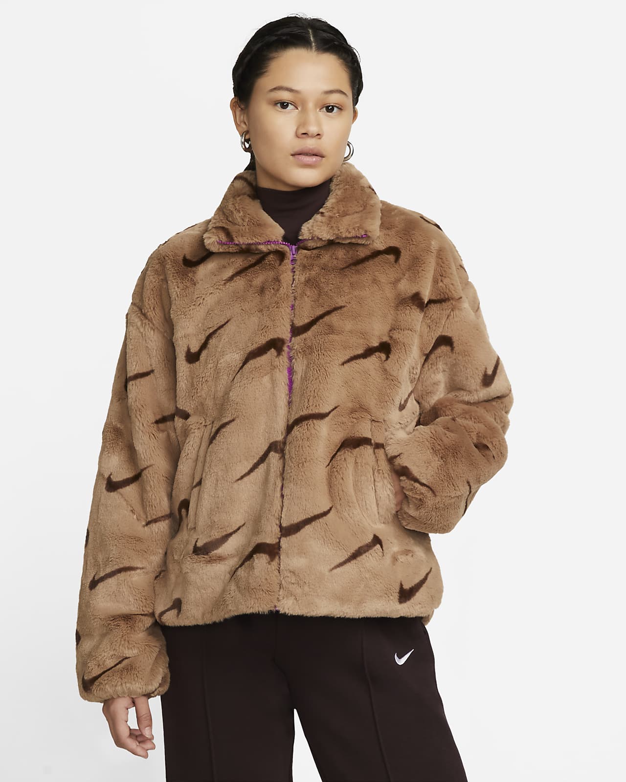 Sportswear Women's Printed Faux Fur Jacket. Nike.com