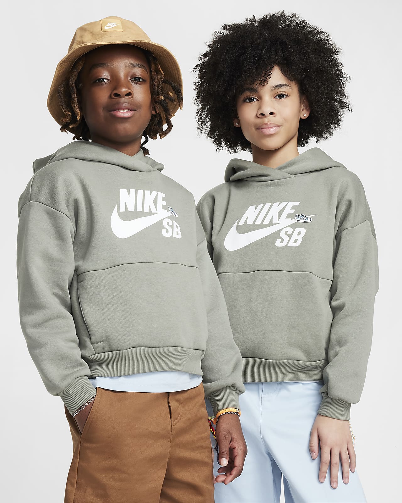 Nike SB Icon Fleece EasyOn Big Kids' Oversized Pullover Hoodie