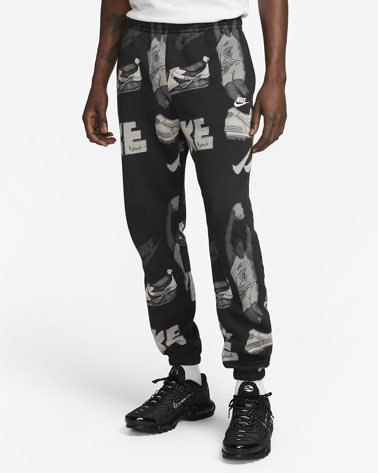 Nike Sportswear GYM VINTAGE EASY PANT - Tracksuit bottoms - black