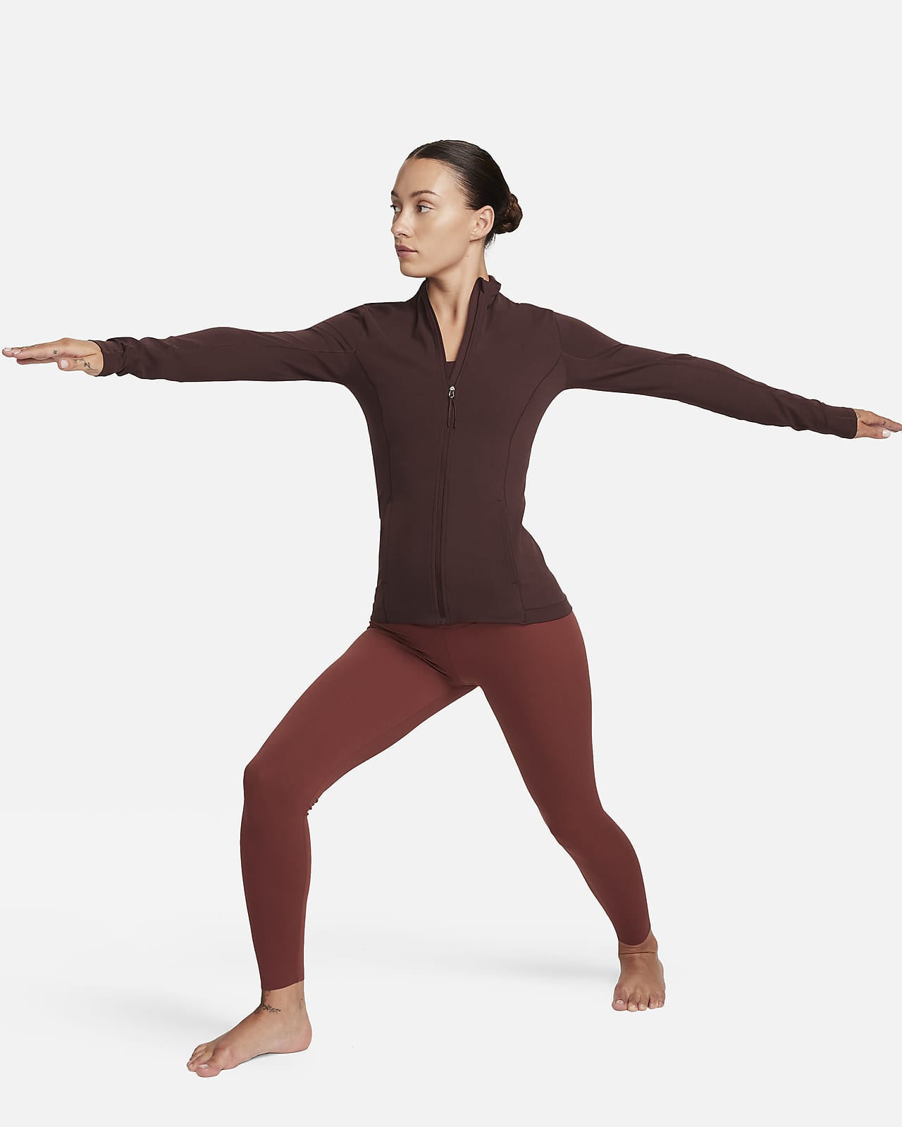 Nike Yoga Collection Open Front Waterfall Cardigan Thumb Holes