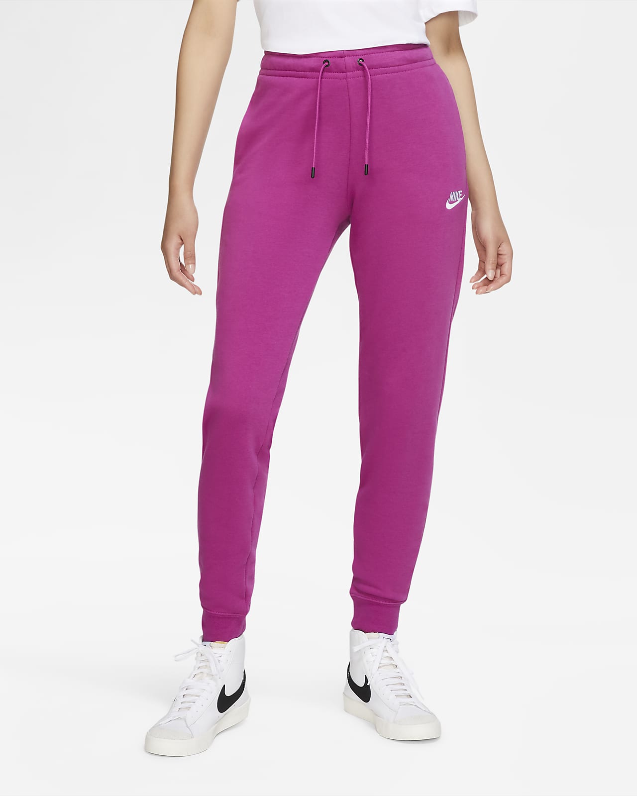 nike essentials pink slim joggers