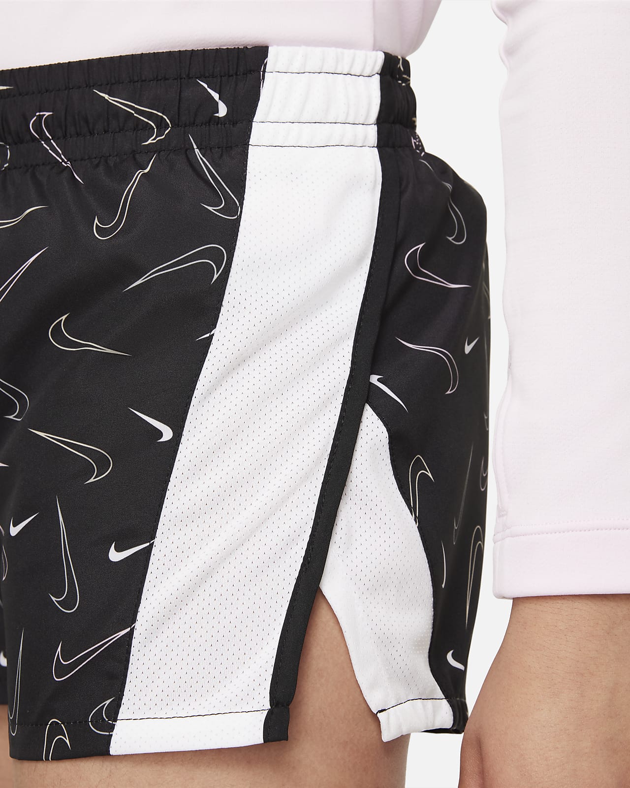 nike running shorts black and white