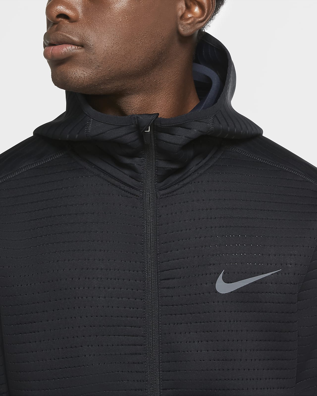 nike men's full zip black hoodie