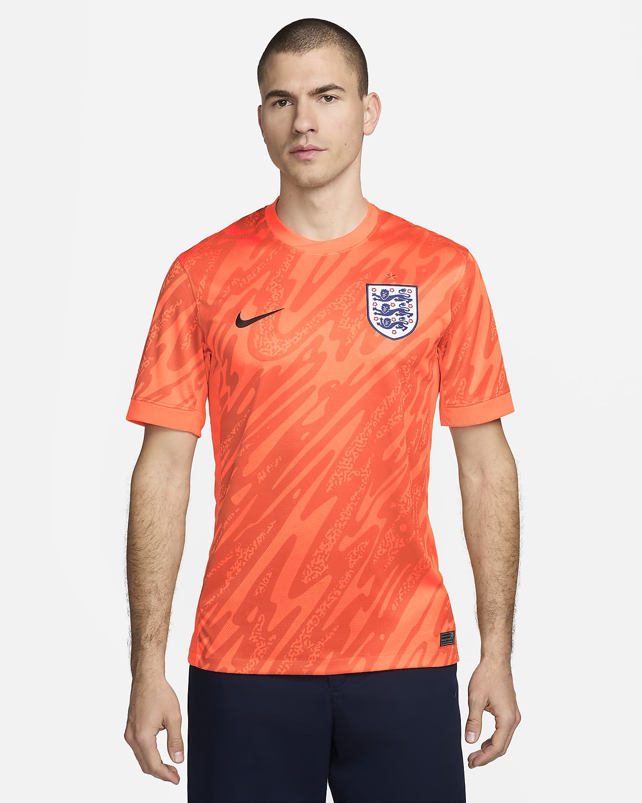 England 2024/25 Stadium Goalkeeper Nike Dri-FIT Replica-fodboldtrøje med korte ærmer til mænd (herrehold)