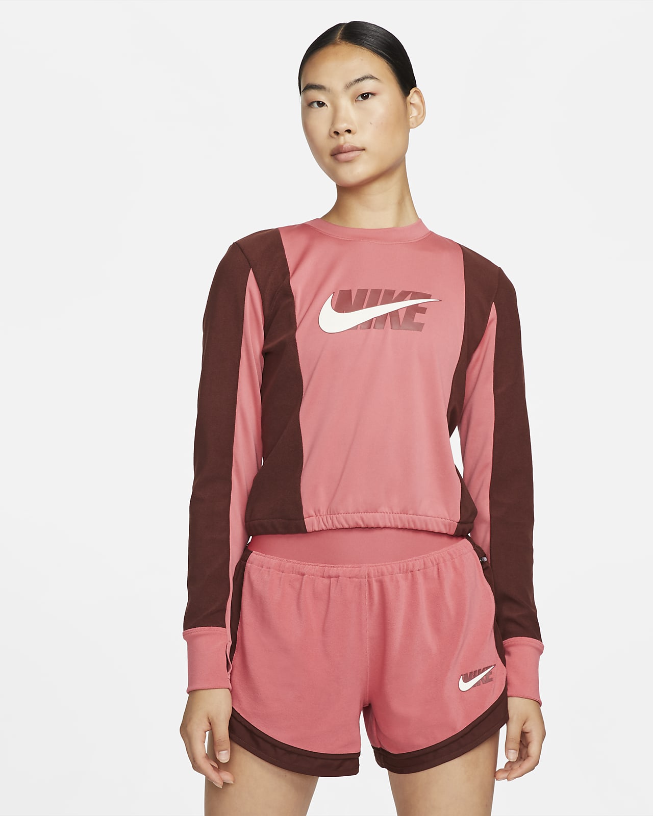 เสื้อวิ่งมิดเลเยอร์ผู้หญิง Nike Dri-FIT Icon Clash