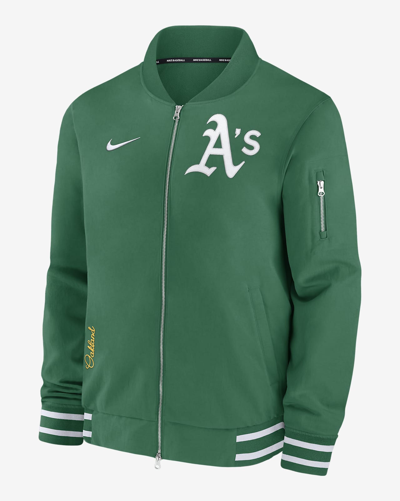 Oakland Athletics Authentic Collection Men's Nike MLB Full-Zip Bomber Jacket