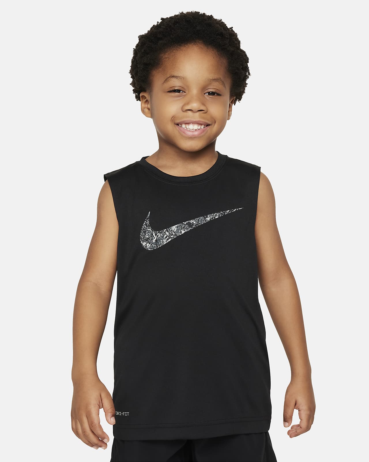 Camiseta de tirantes Swoosh para niños talla pequeña Nike Dri-FIT
