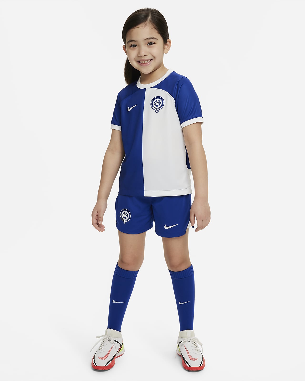 Trzyczęściowy strój dla małych dzieci Nike Dri-FIT Atlético Madryt 2023/24 (wersja wyjazdowa)