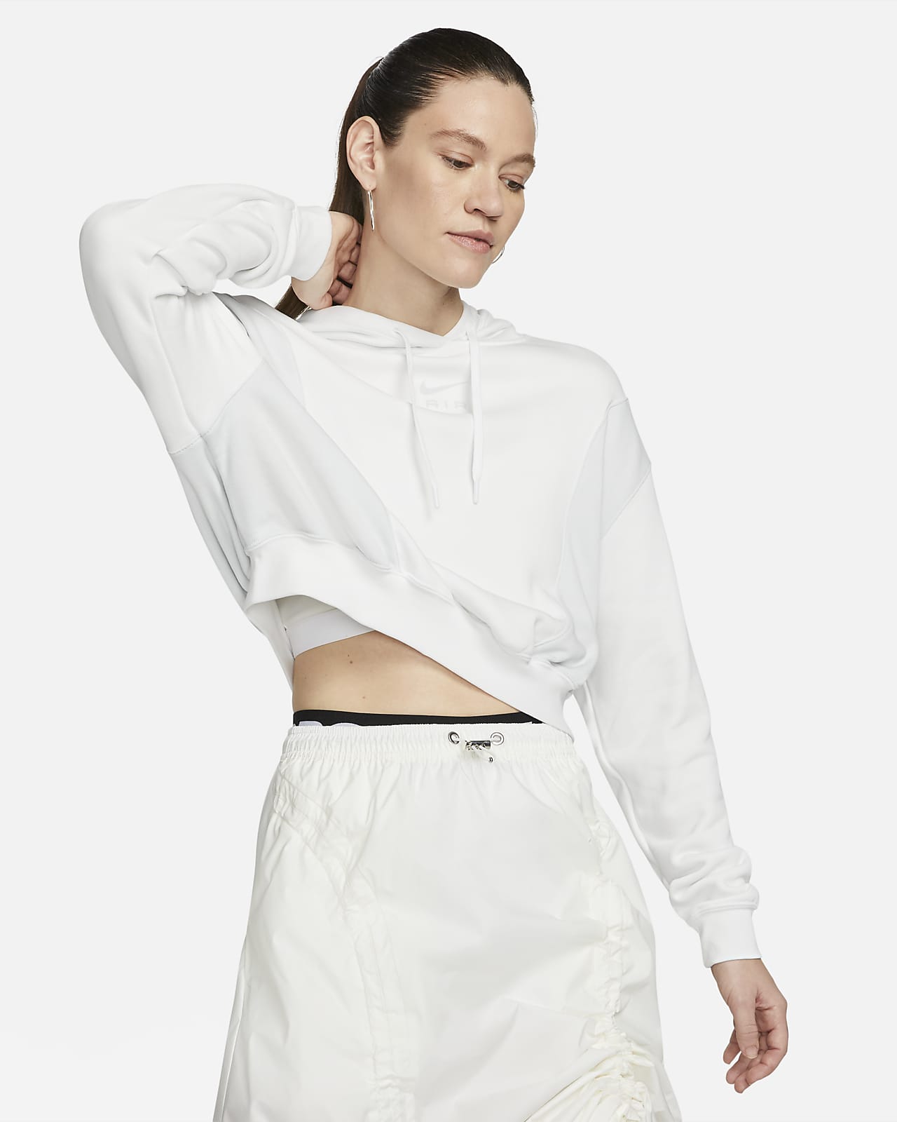 estar impresionado septiembre Disponible Sudadera con gorro de tejido Fleece cropped tamaño oversized para mujer Nike  Air. Nike MX