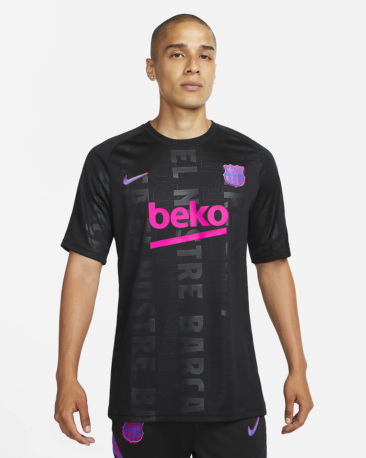 เสื้อฟุตบอลก่อนลงแข่งผู้ชาย Nike Dri-FIT FC Barcelona