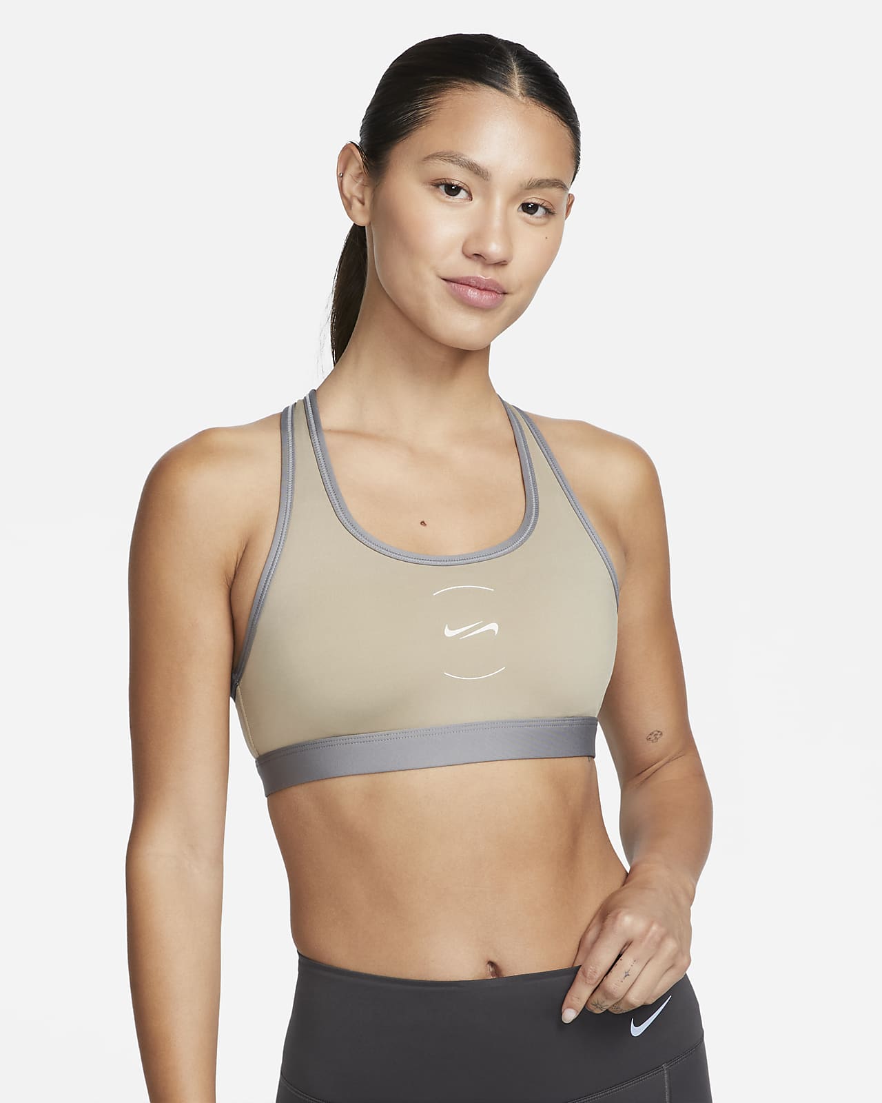 NIKE SPORTS BRA DRI-FITナイキ スポーツブラSグレー×黒