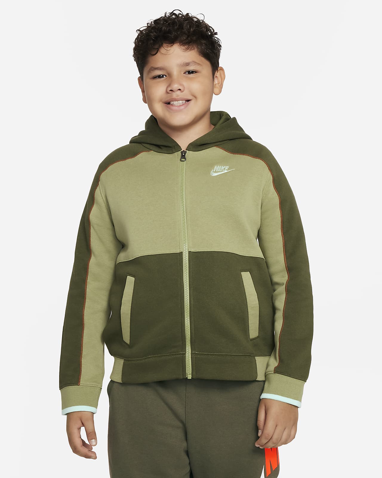 Nike Sportswear Big Kids' (Boys') Full-Zip Hoodie (Extended Size)