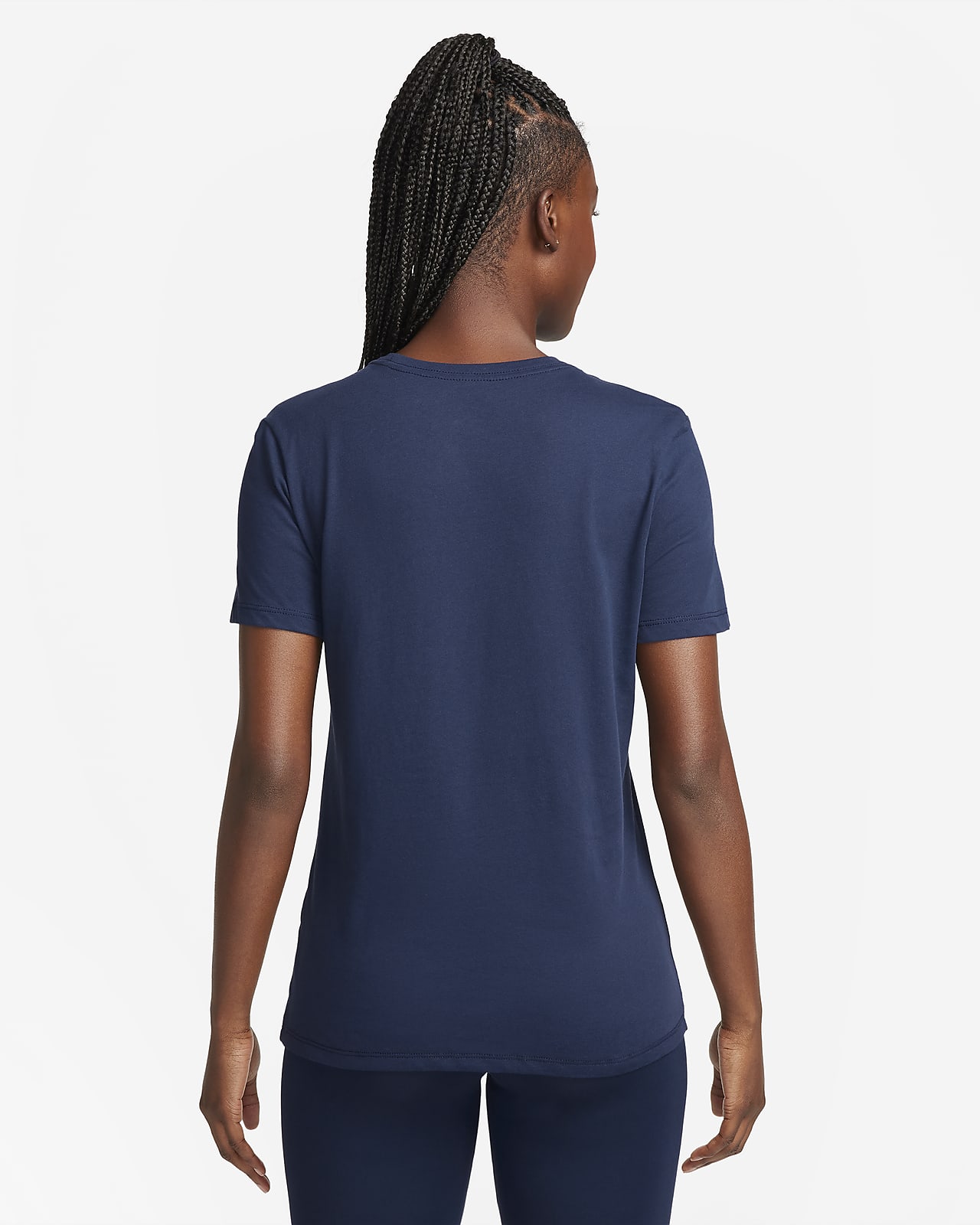  Nike Womens Dri-Fit Fitness Workout T-Shirt nk453182 419 (Small)  Navy : Clothing, Shoes & Jewelry