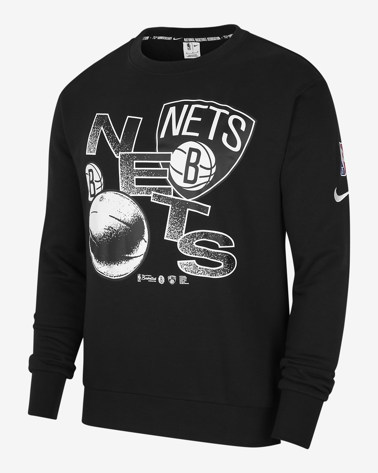 Brooklyn Nets Courtside Men's Nike NBA Fleece Sweatshirt. Nike LU