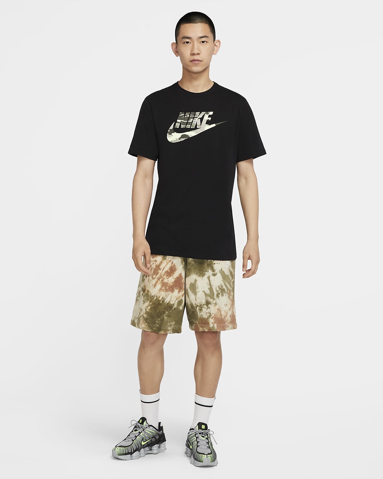 nike french terry shorts yellow