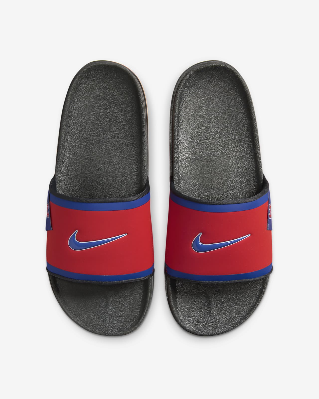 Nike slides best sale black and red