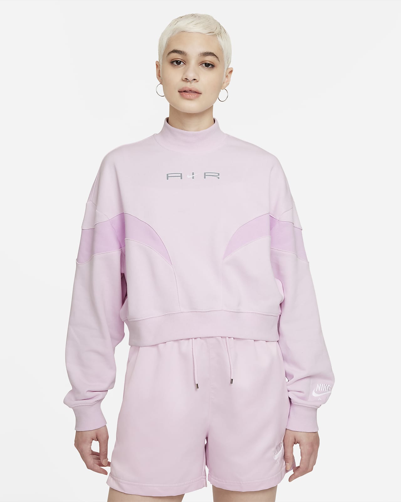 Nike Air Fleecetop met hoge hals voor dames. Nike BE