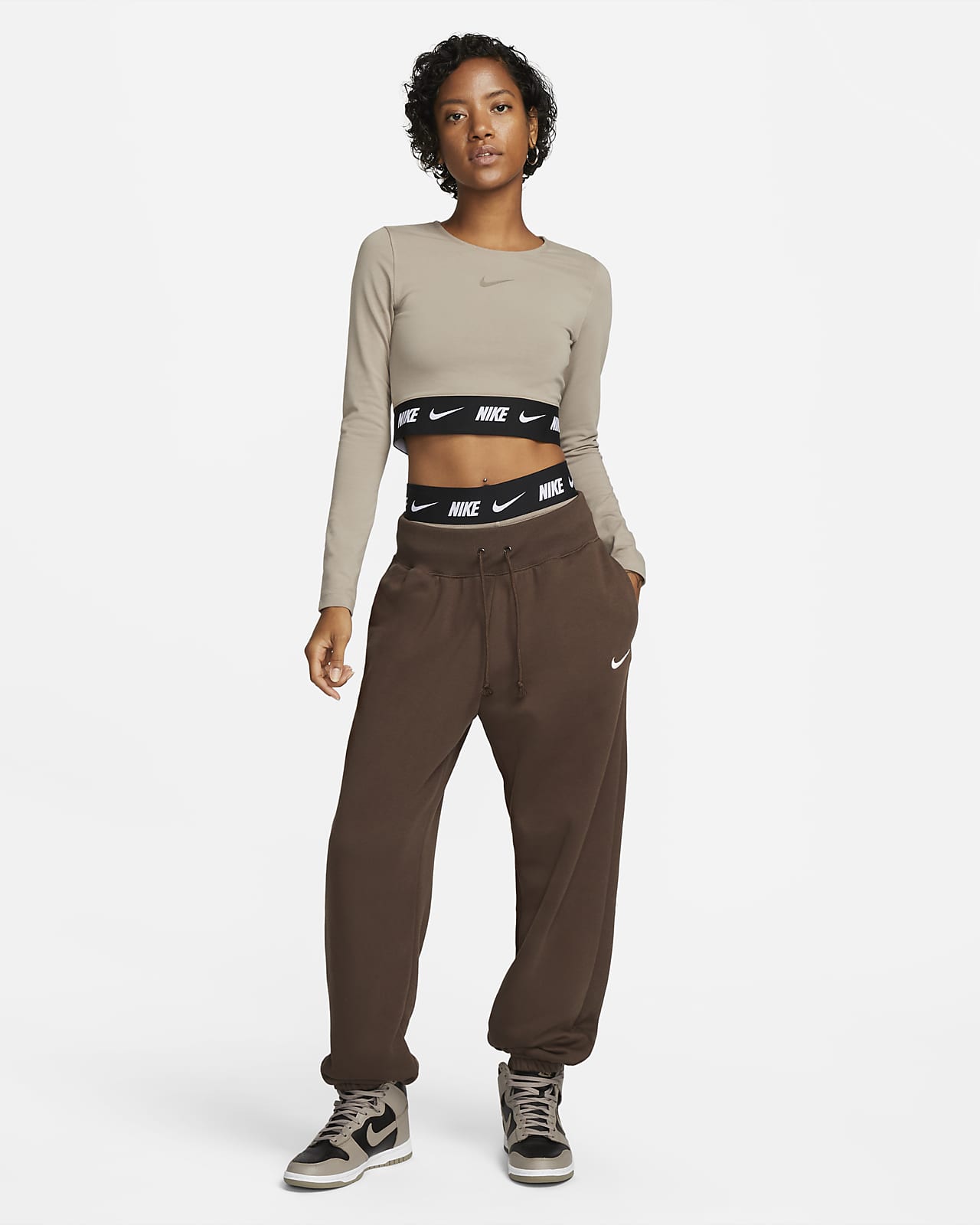 nike sweat crop top