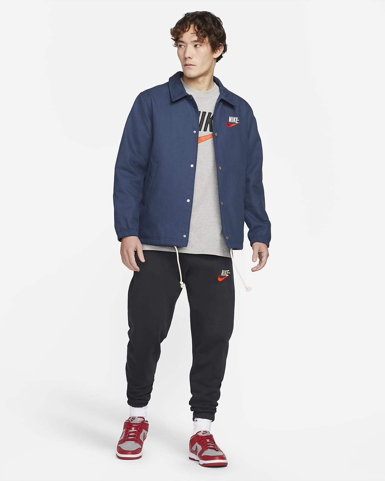 nike long coach jacket