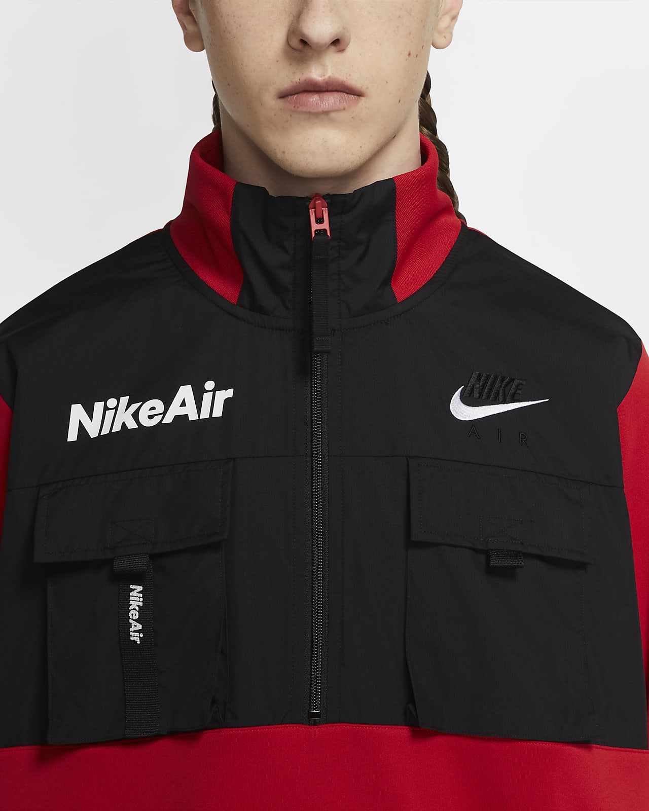 nike air half zip jacket red