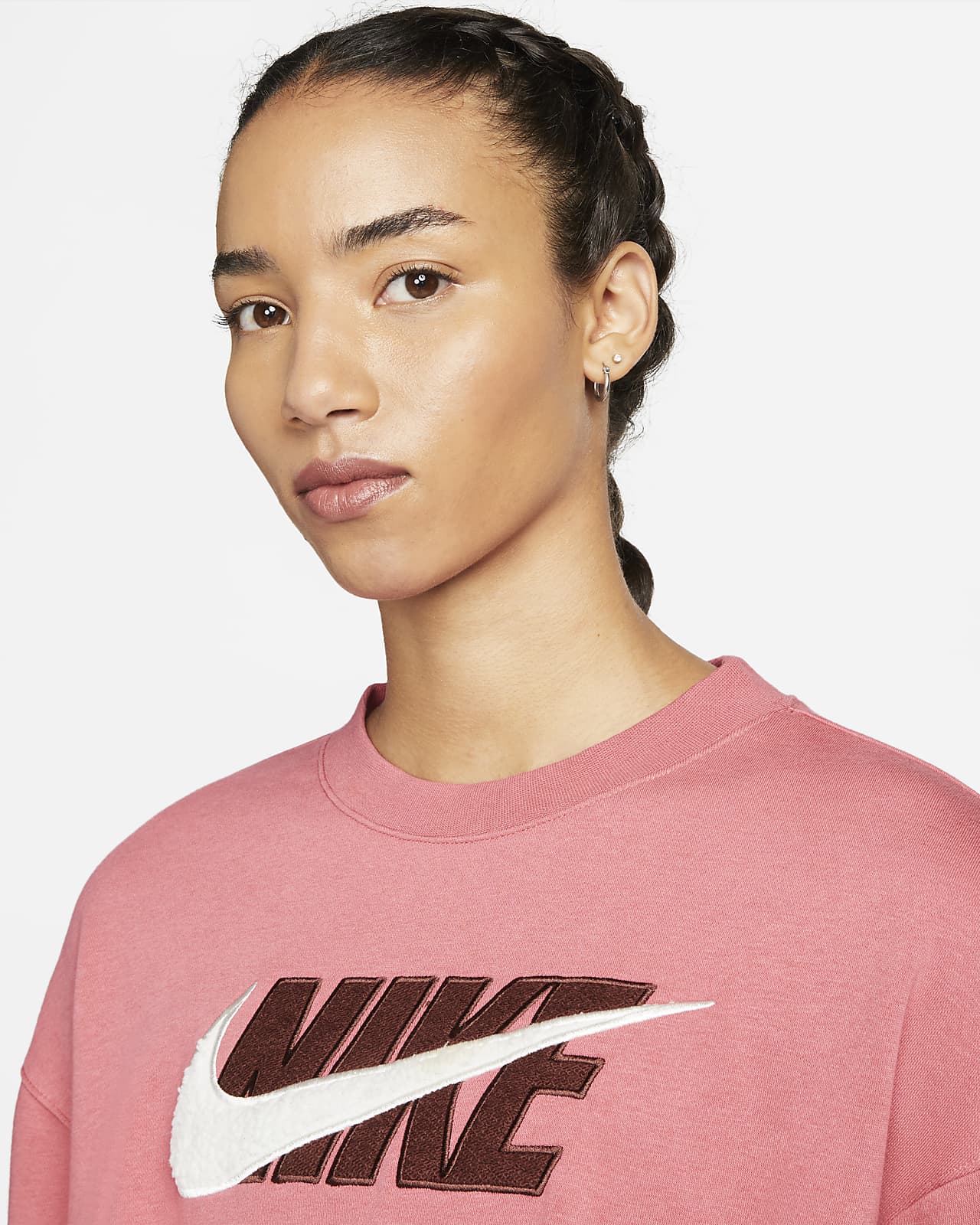 Sudadera de cuello redondo de tejido Fleece oversized para mujer Nike  Sportswear Icon Clash. Nike.com