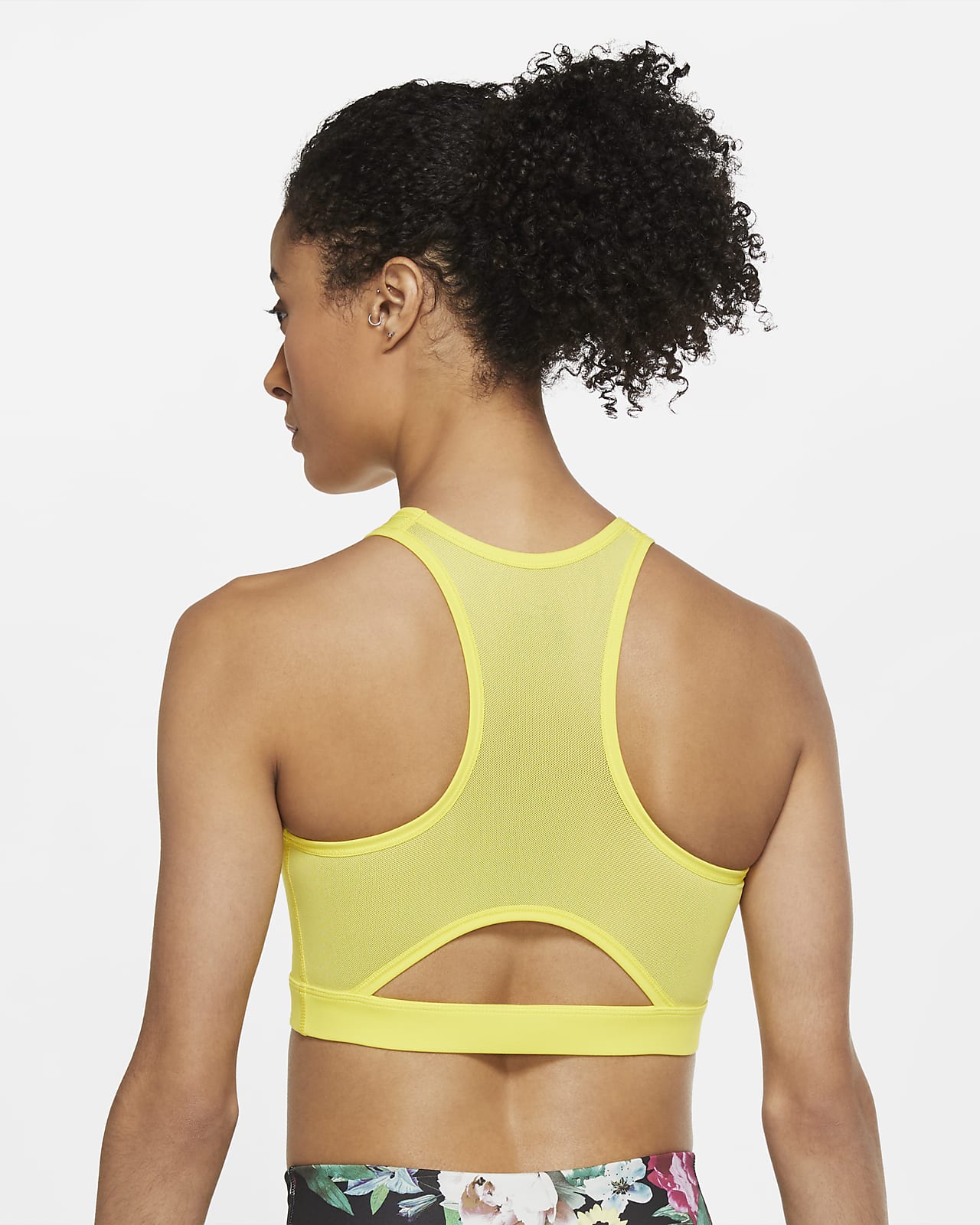 nike training swoosh bra yellow