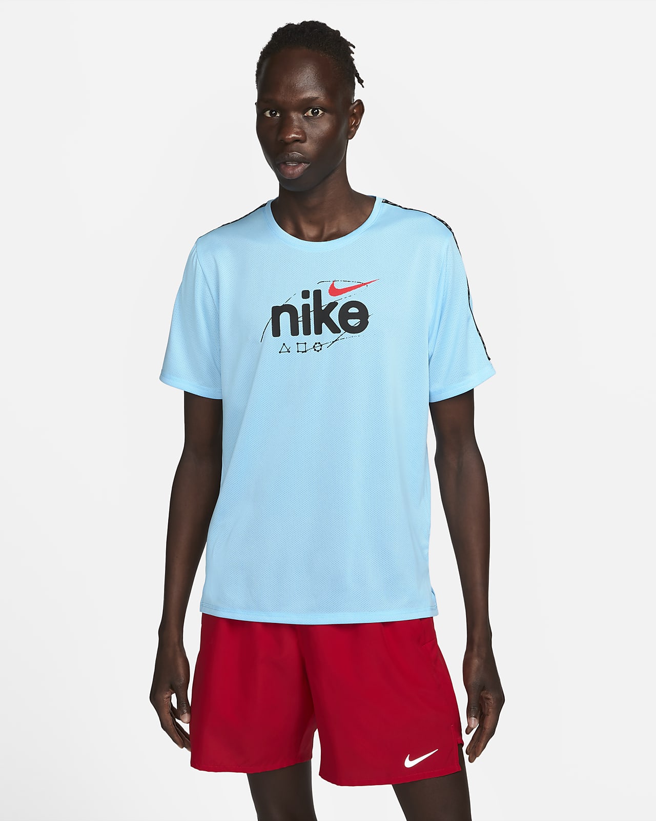 Camisola de running de manga curta Nike Dri-FIT Miler D.Y.E. para homem