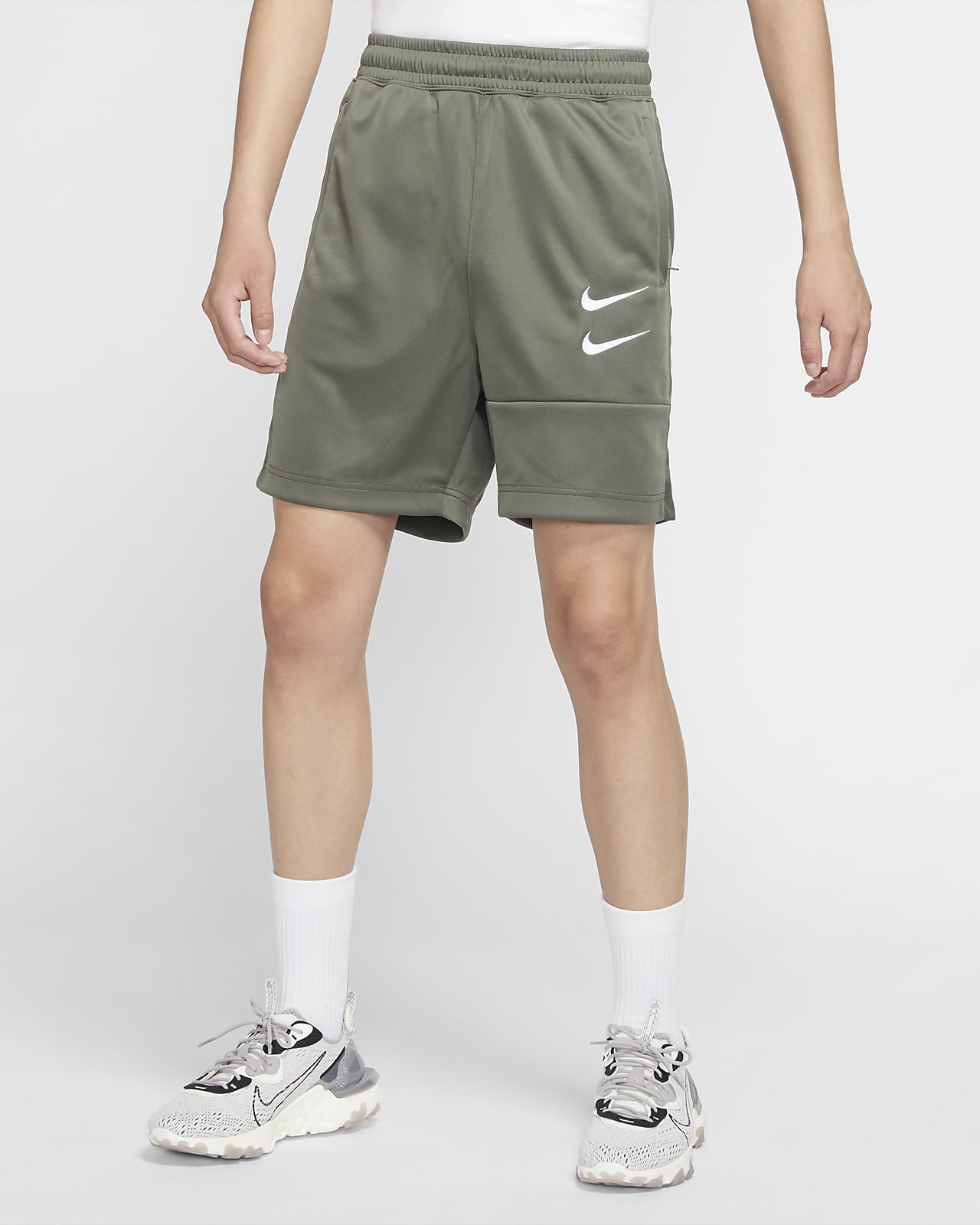 nike grey swoosh shorts