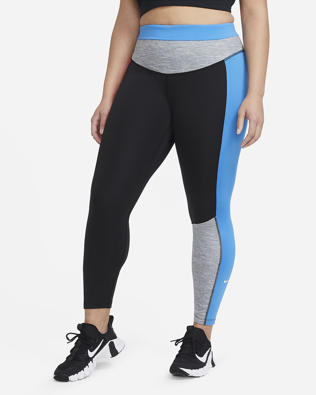 Nike One Women's Mid-RIse 7/8 Color-Block Leggings (Plus Size)