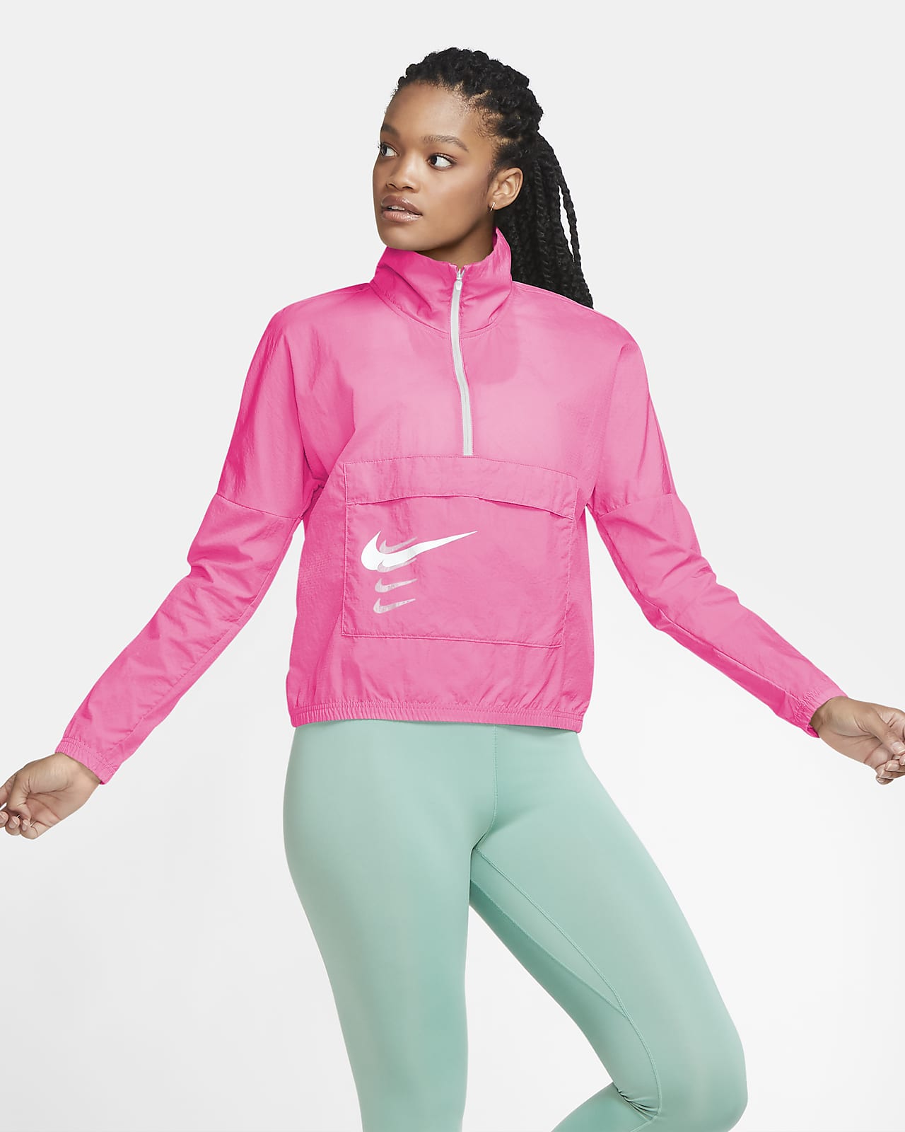 Nike Swoosh Run løpejakke med pulloverdesign til dame. Nike NO Dame Treningsjakker. Nike NO