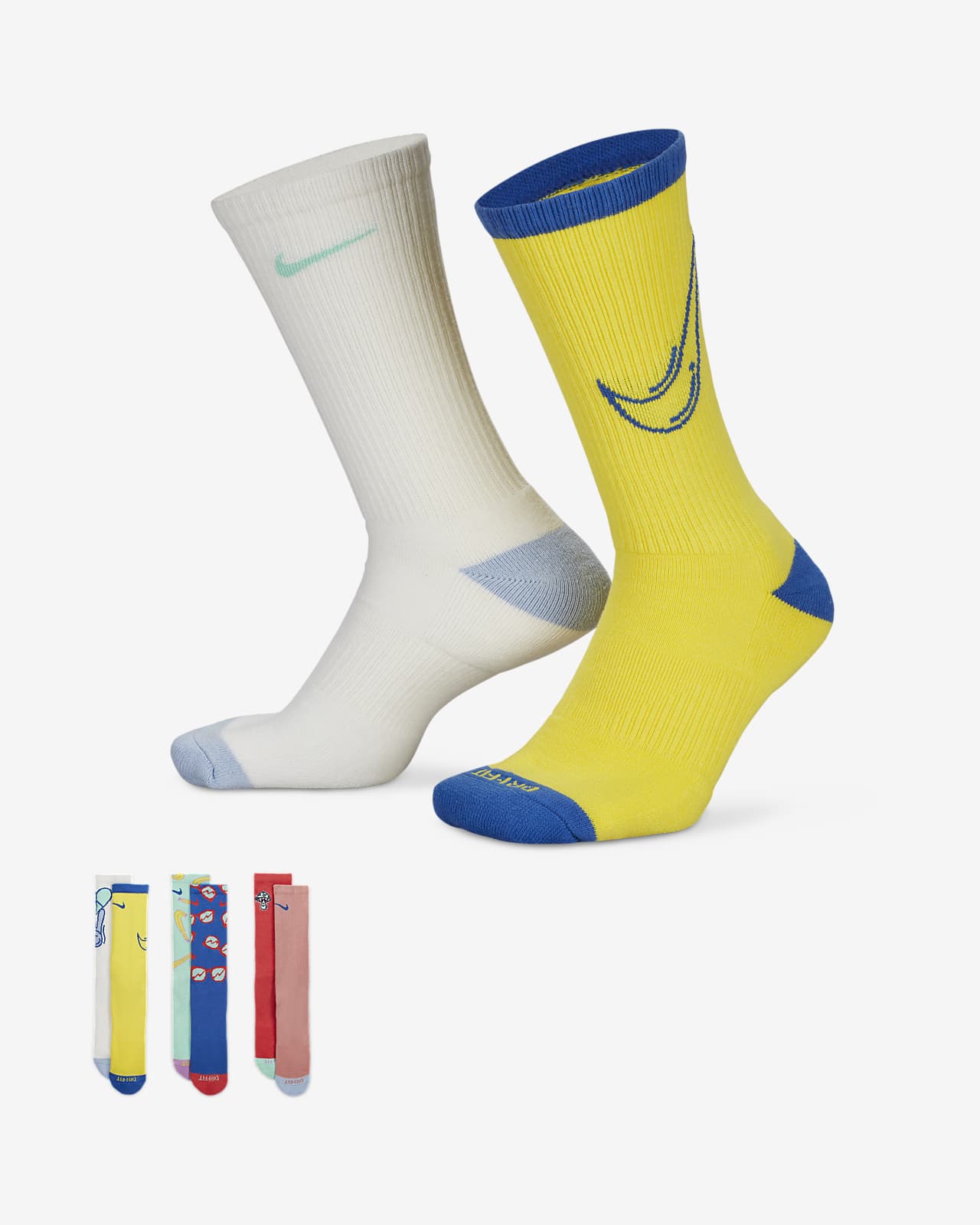 NIKE公式】ナイキ エブリデイ クッションド クルー ソックス (3足).オンラインストア (通販サイト) ナイキ NIKE エブリデイ Everyday クルーソックス マルチ 3足