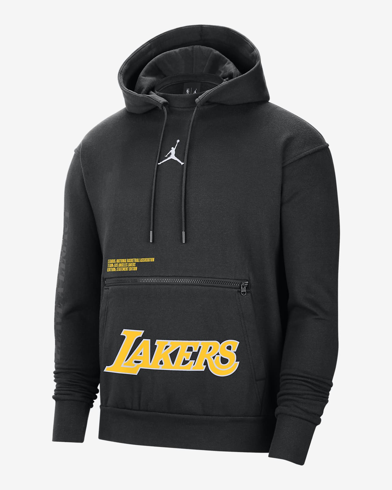 Los Angeles Lakers Courtside Statement Edition Men's NBA Fleece Pullover Hoodie. Nike LU
