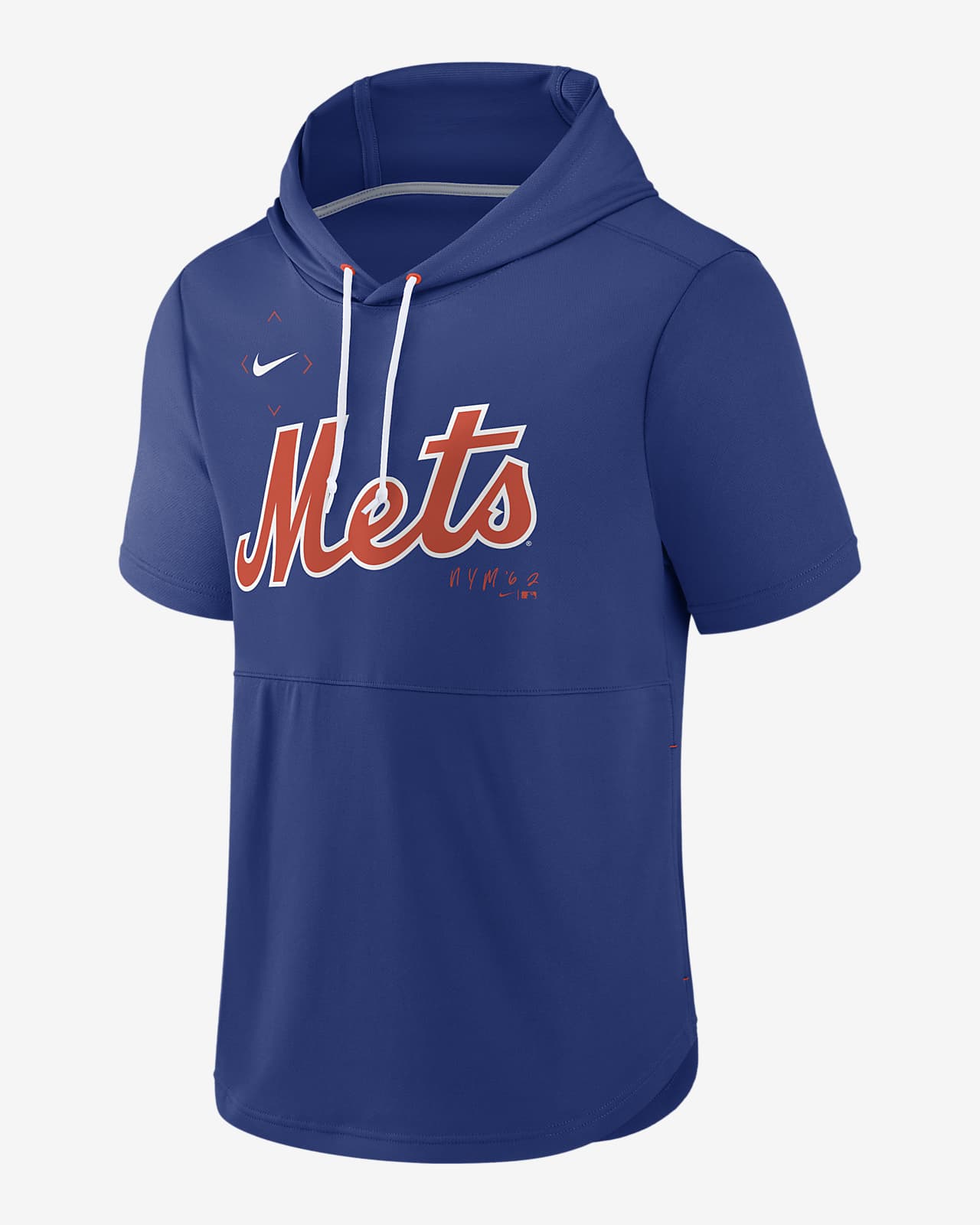 Nike Springer (MLB New York Mets) Men's Short-Sleeve Pullover Hoodie.