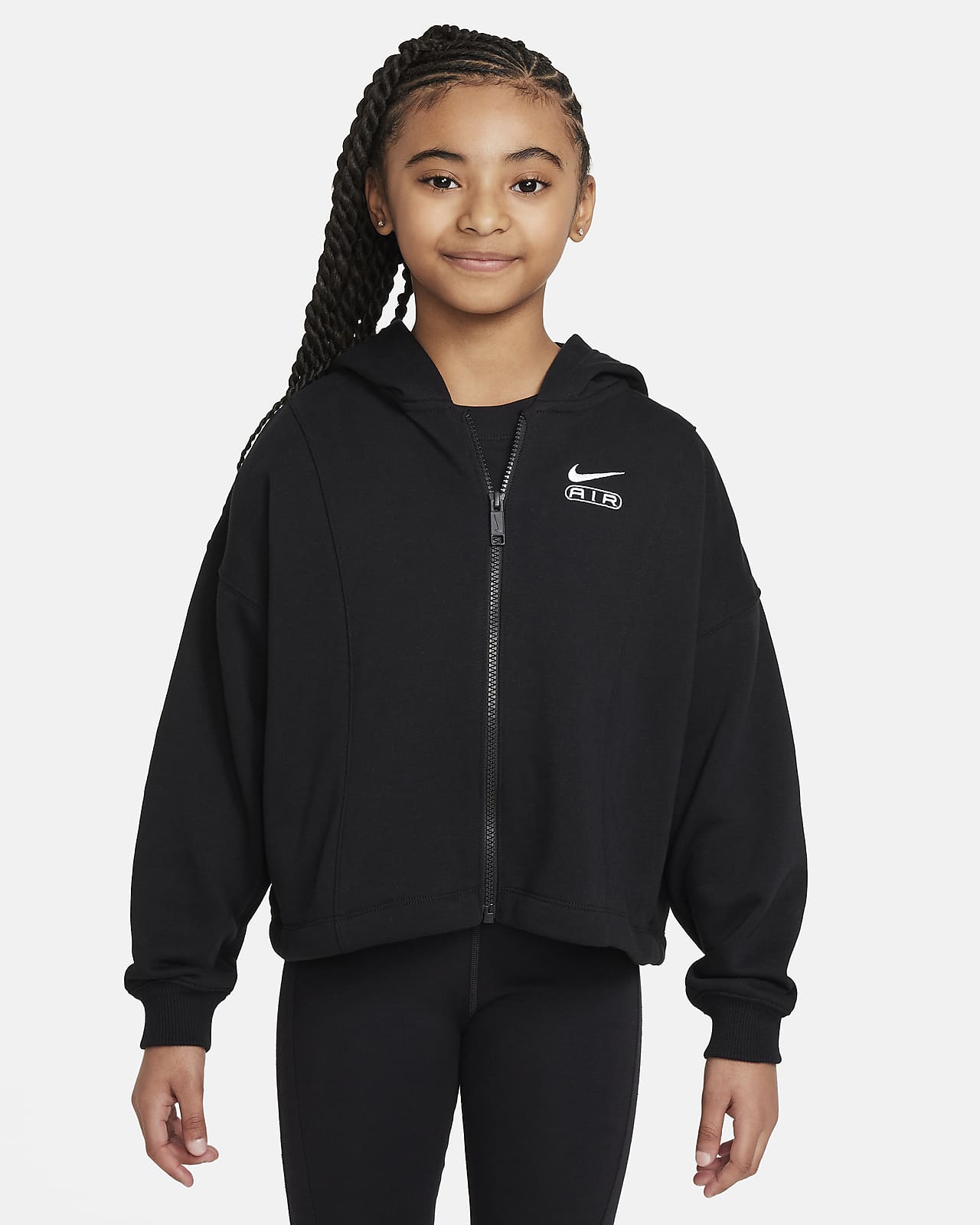 Nike Air hoodie van sweatstof met rits over de hele lengte voor meisjes