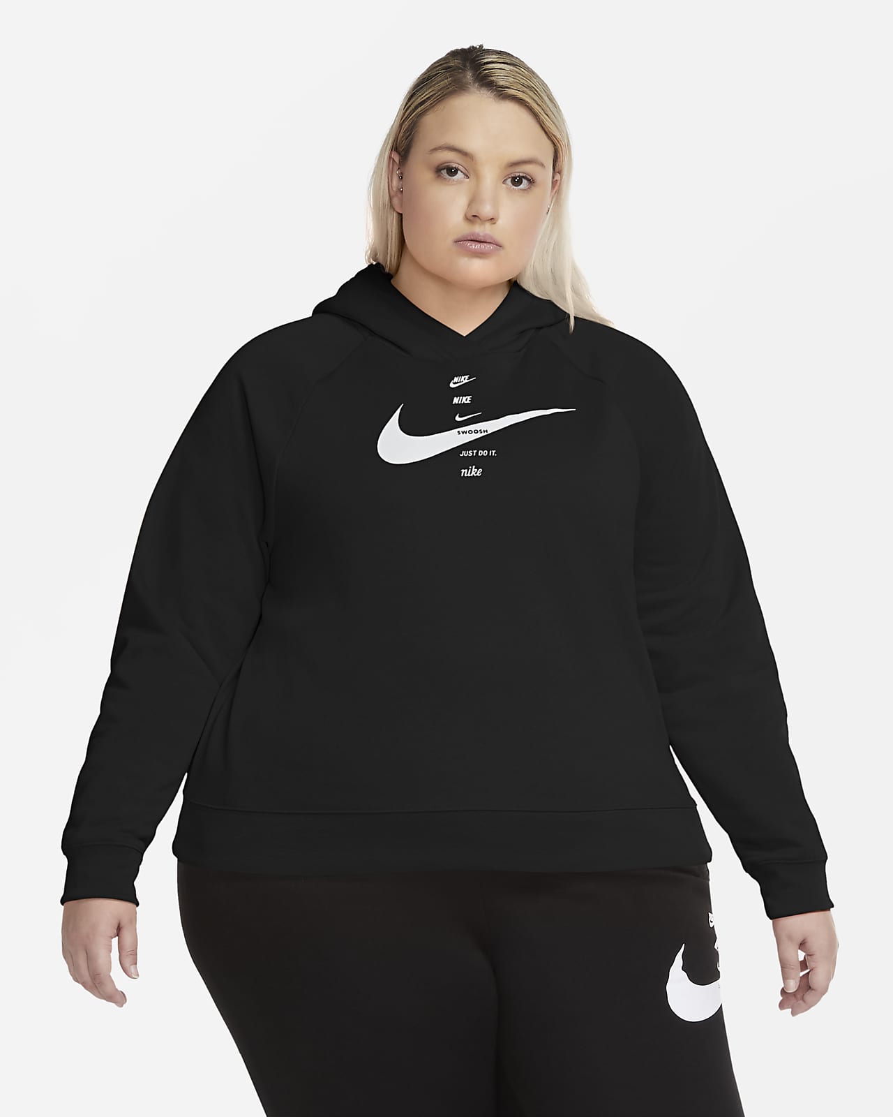 Nike Sportswear Swoosh Fleecehoodie voor dames (grote maten Nike Sportswear Fleecetrui voor dames (grote maten). Nike NL