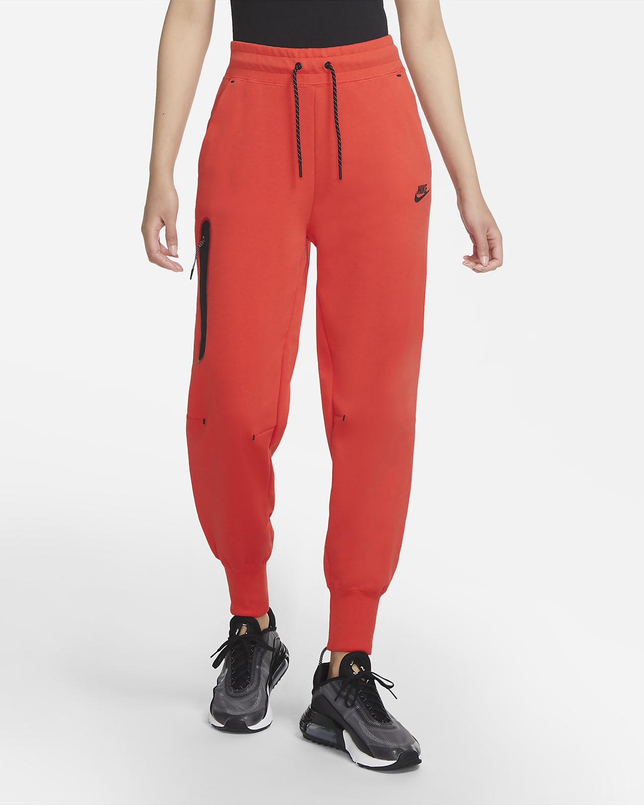 red nike tech joggers