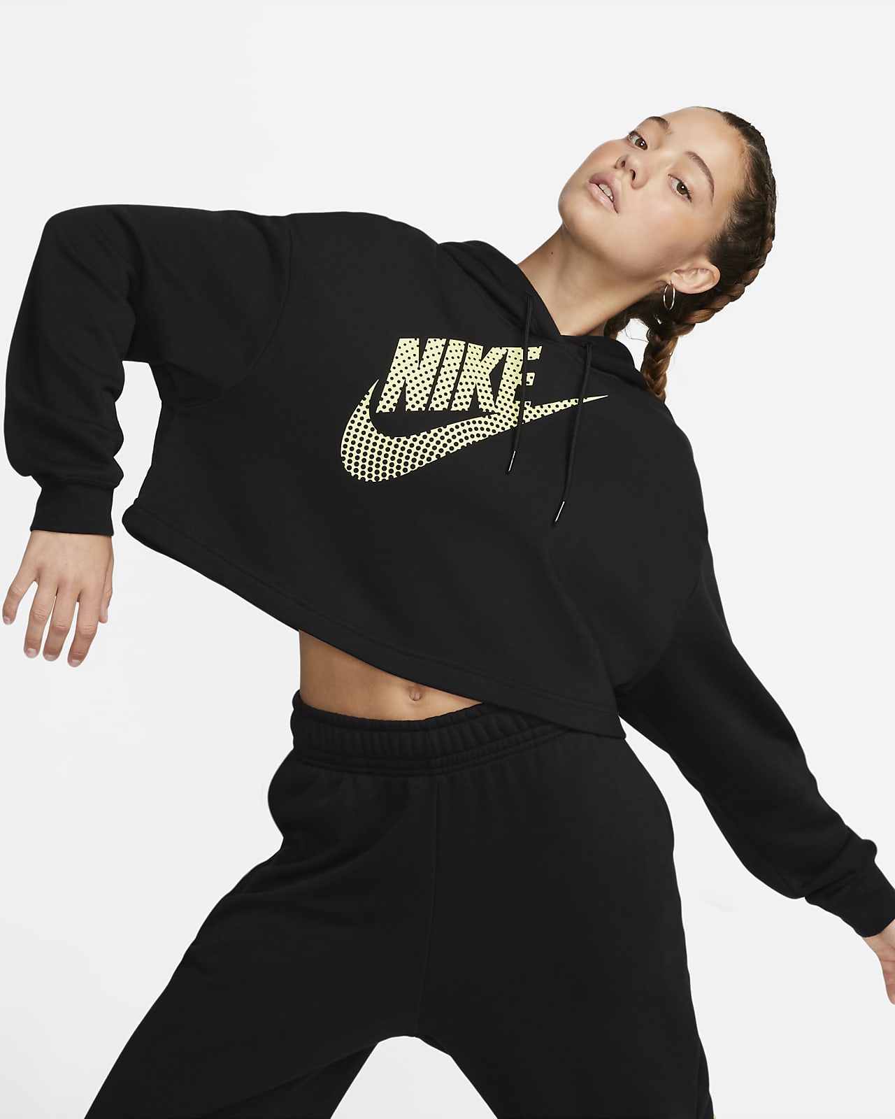 Nike Sportswear Sudadera con capucha corta de tejido Fleece para danza Mujer. Nike ES