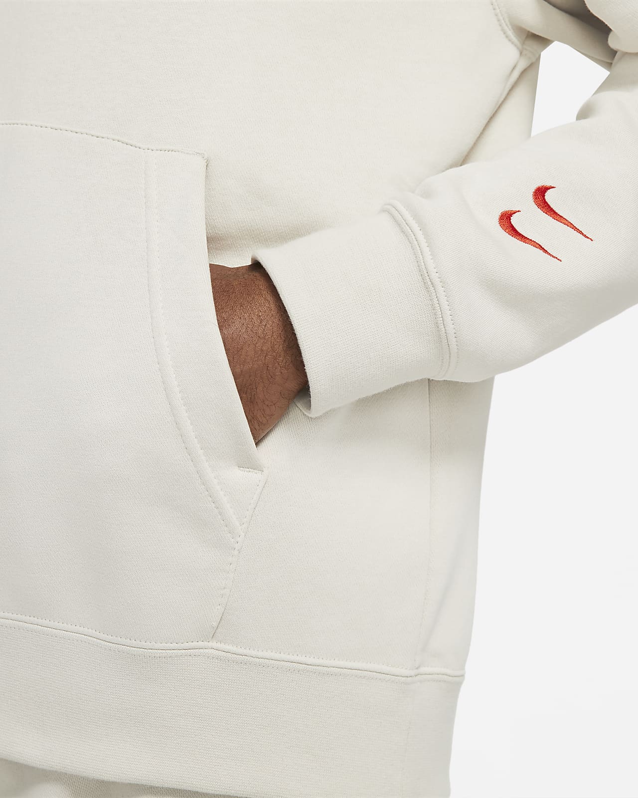nike men's sportswear swoosh pullover hoodie red